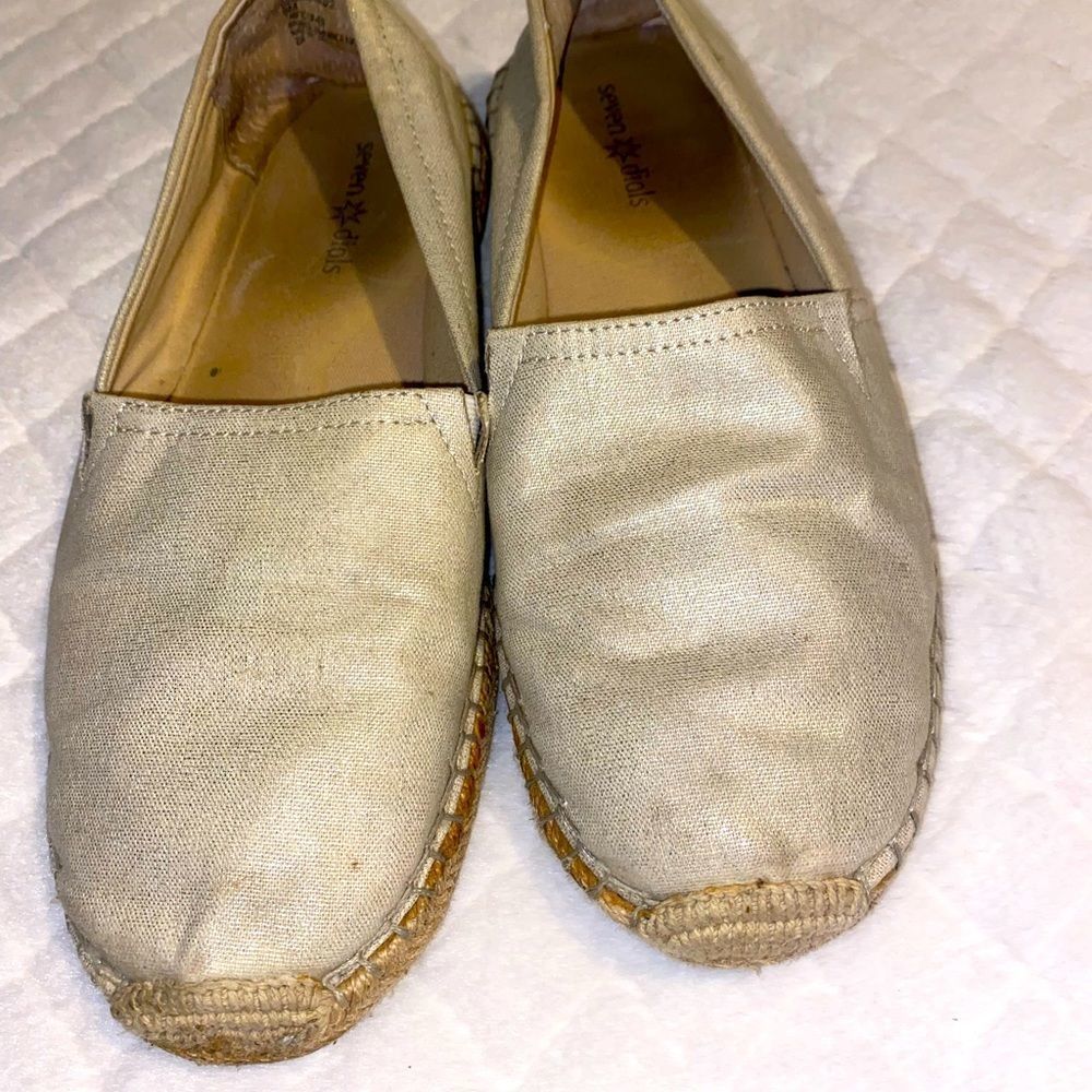 Seven dials - Hildie Espadrille Flats - Shimmer/Gold - Women’s Size 8